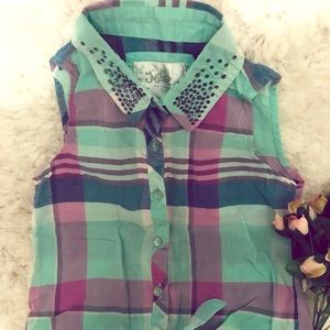 Justice girls sleeveless top + freebie tank top